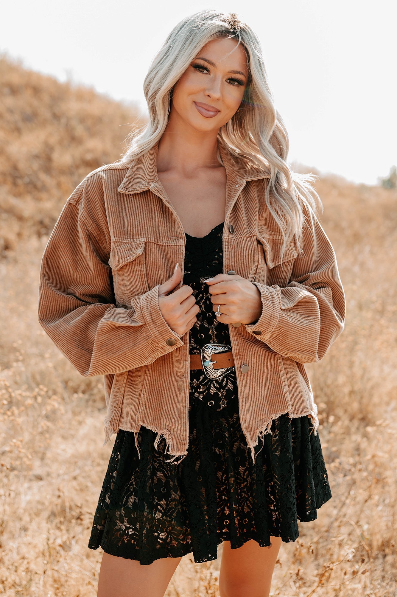 Promise Me Forever POL Corduroy Shacket (Camel)